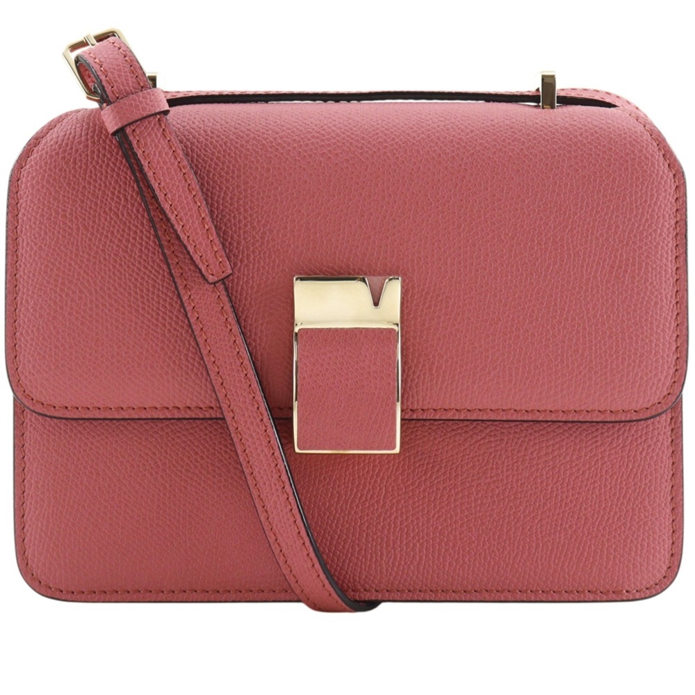 Valextra Noro Small Shoulder Bag, Leather, Pink, N568253, Flap, Women's
